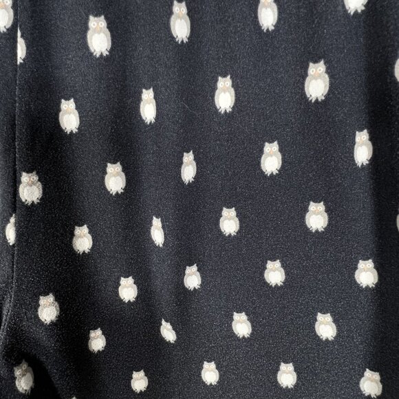 Kate Spade Womens S Navy Blue Owl Henley Jogger PJ Set Long Sleeves Button Front - Picture 8 of 16